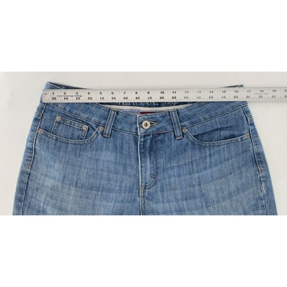 Merona Jeans Women’s Blue Denim Crop Cuffed Mid Rise Jeans 12R Normcore - Picture 3 of 8